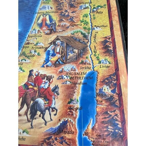 Caltime nativity advent calendar with bible references Christmas new vintage - Picture 3 of 5